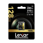 Lexar Professional 1800x 128GB SDXC UHS-II V60 memory card retail package