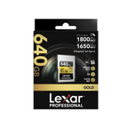Lexar GOLD 640GB CFexpress Type A card retail box packaging