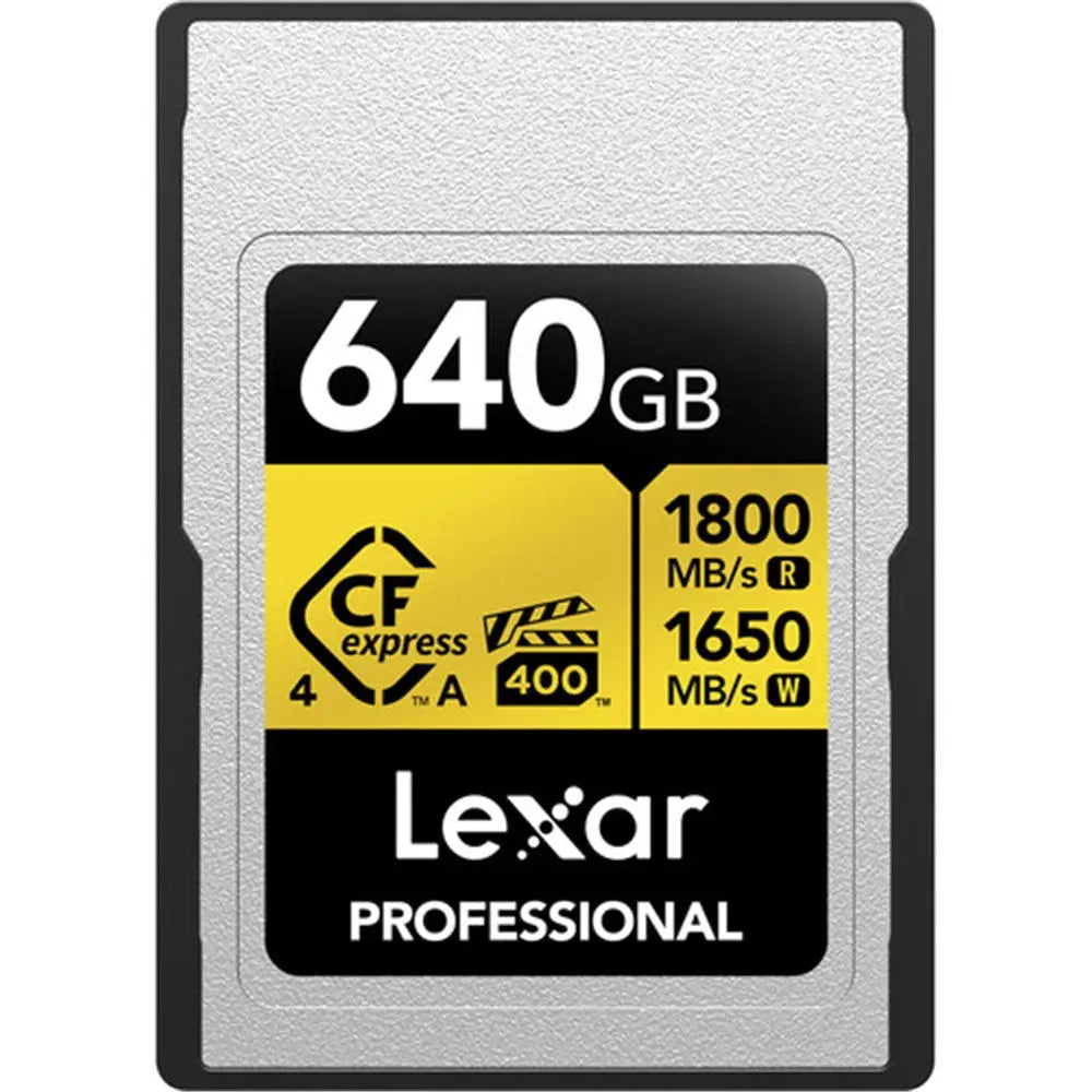 Lexar Professional GOLD 640GB CFexpress 4.0 Type A memory card front view
