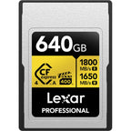 Lexar Professional GOLD 640GB CFexpress 4.0 Type A memory card front view
