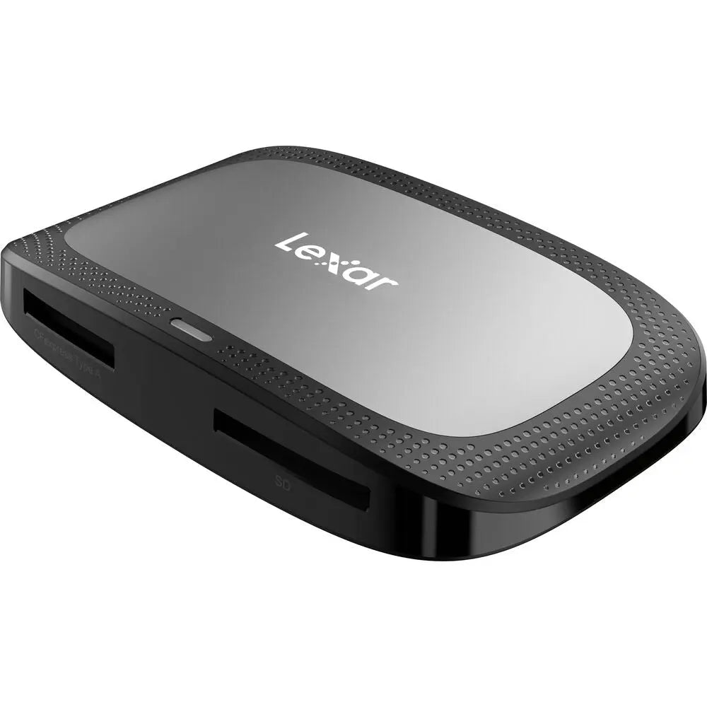 Lexar RW530 dual-slot card reader angled studio product view