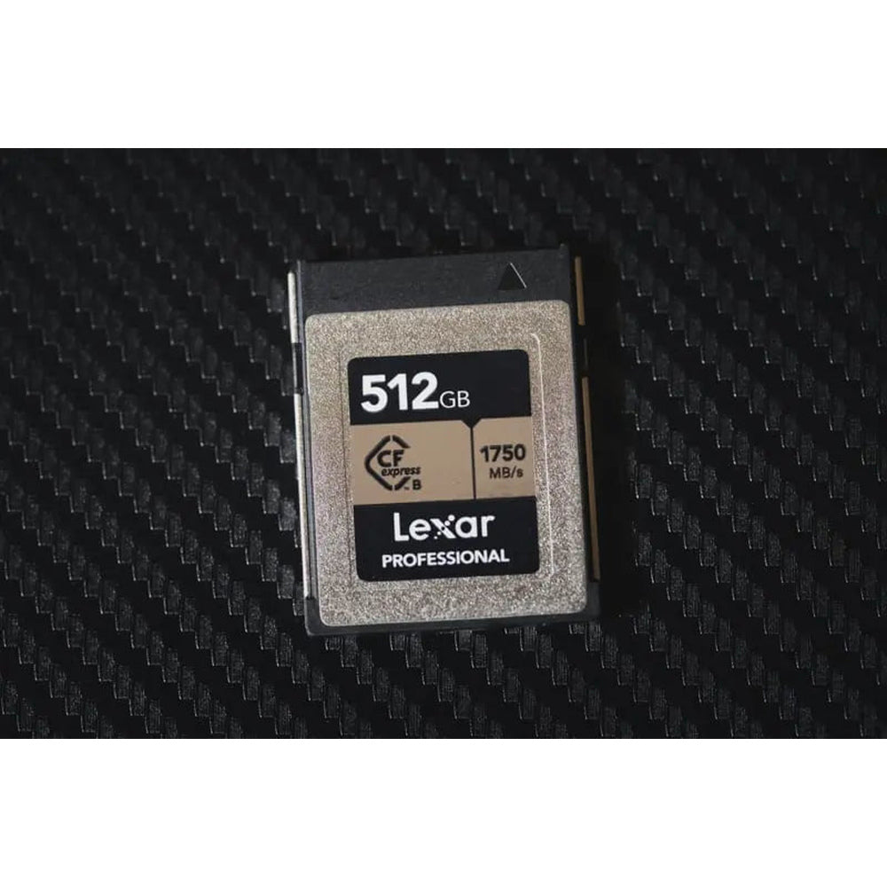 Lexar Professional Silver 512GB CFexpress Type B memory card - close-up