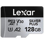 Lexar Professional SILVER PLUS 128GB microSDXC UHS-I V30 card LSMICSL128G