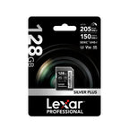 Lexar Professional SILVER PLUS 128GB SDXC UHS-I V30 memory card retail package
