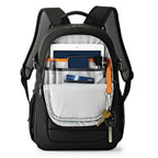 Lowepro Tahoe BP 150 black backpack front organizer pocket open