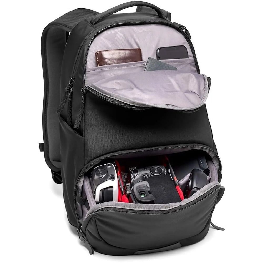 Manfrotto Advanced Active Backpack III open lower camera compartment