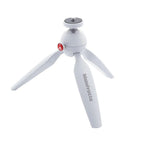 Manfrotto PIXI MTPIXI-WH white mini tripod opened angled view