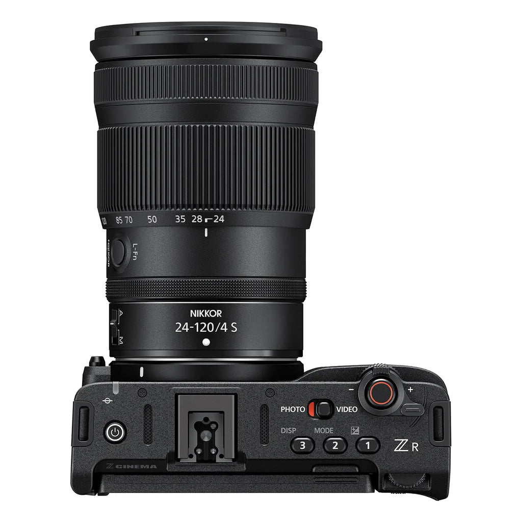 Nikon ZR with NIKKOR Z 24-120mm f/4 S top view