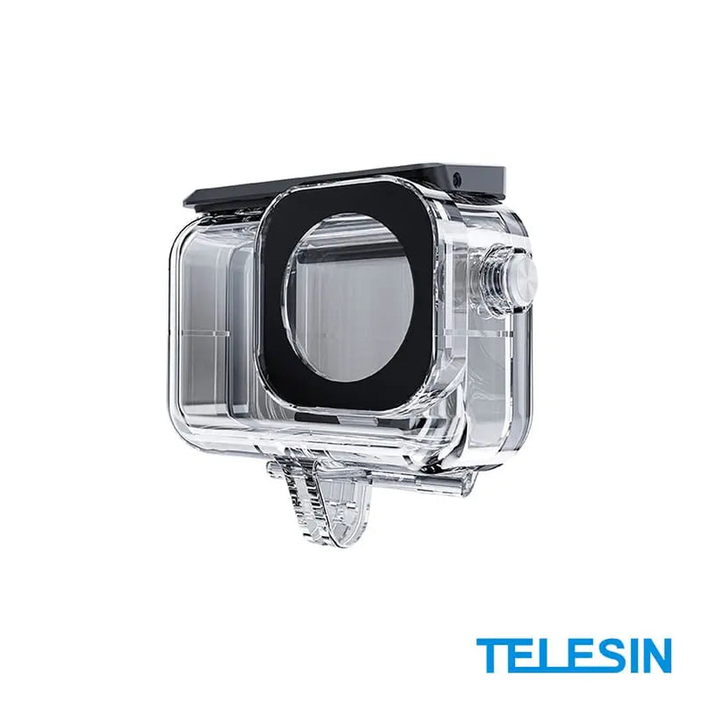 Telesin OA-WTP-003 clear underwater housing for DJI Osmo Action 3/4/5 Pro, exact OA-WTP-003 model photo; TEKTONIC listing branding must be verified against stock before publishing