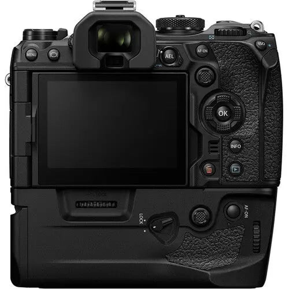 OM SYSTEM HLD-10 Power Battery Grip - attached to OM-1 camera