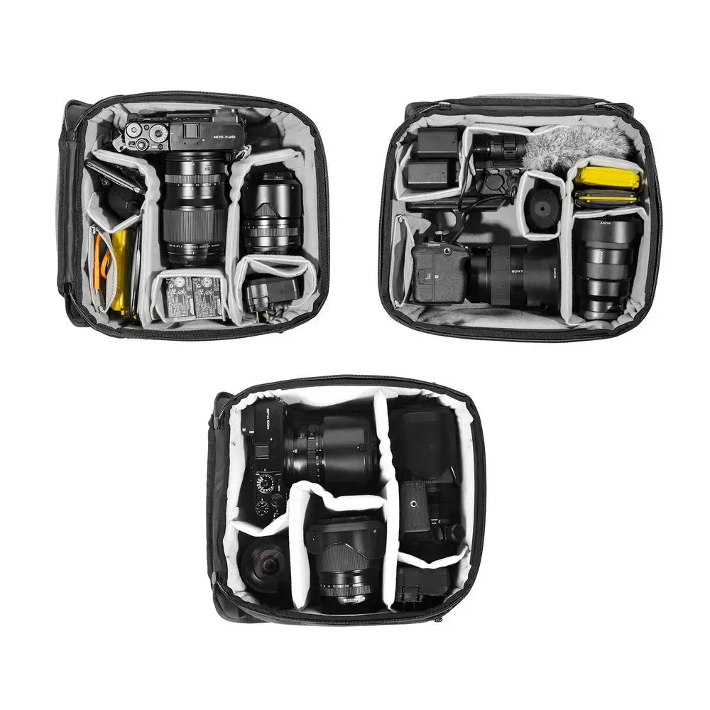 Peak Design Camera Cube v2 Medium Bag Insert - Black – Camera Cube v2 Medium camera gear loadout examples