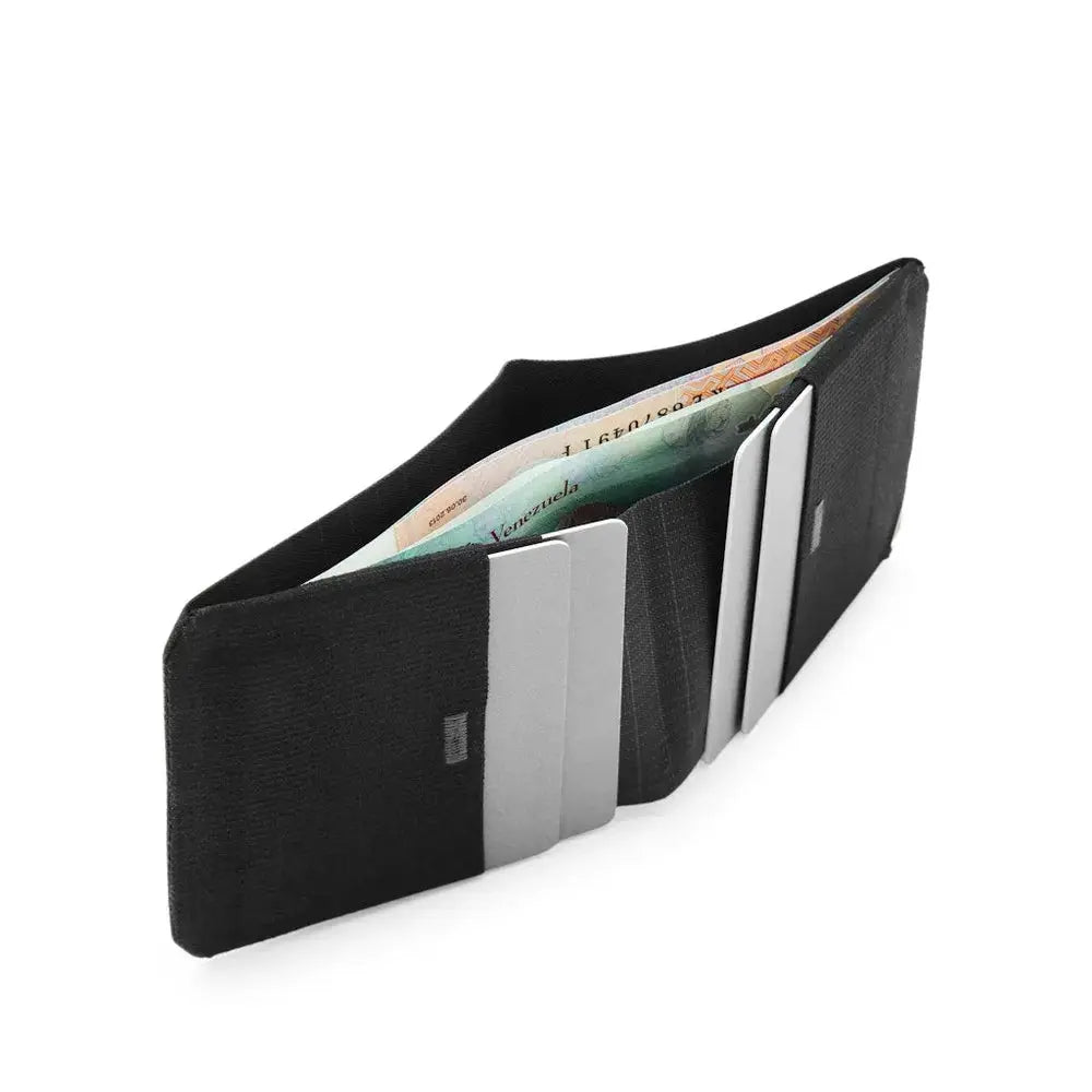 Peak Design Everyday Billfold Wallet Bifold Cardholder – Everyday Billfold Wallet Black open with cards and cash