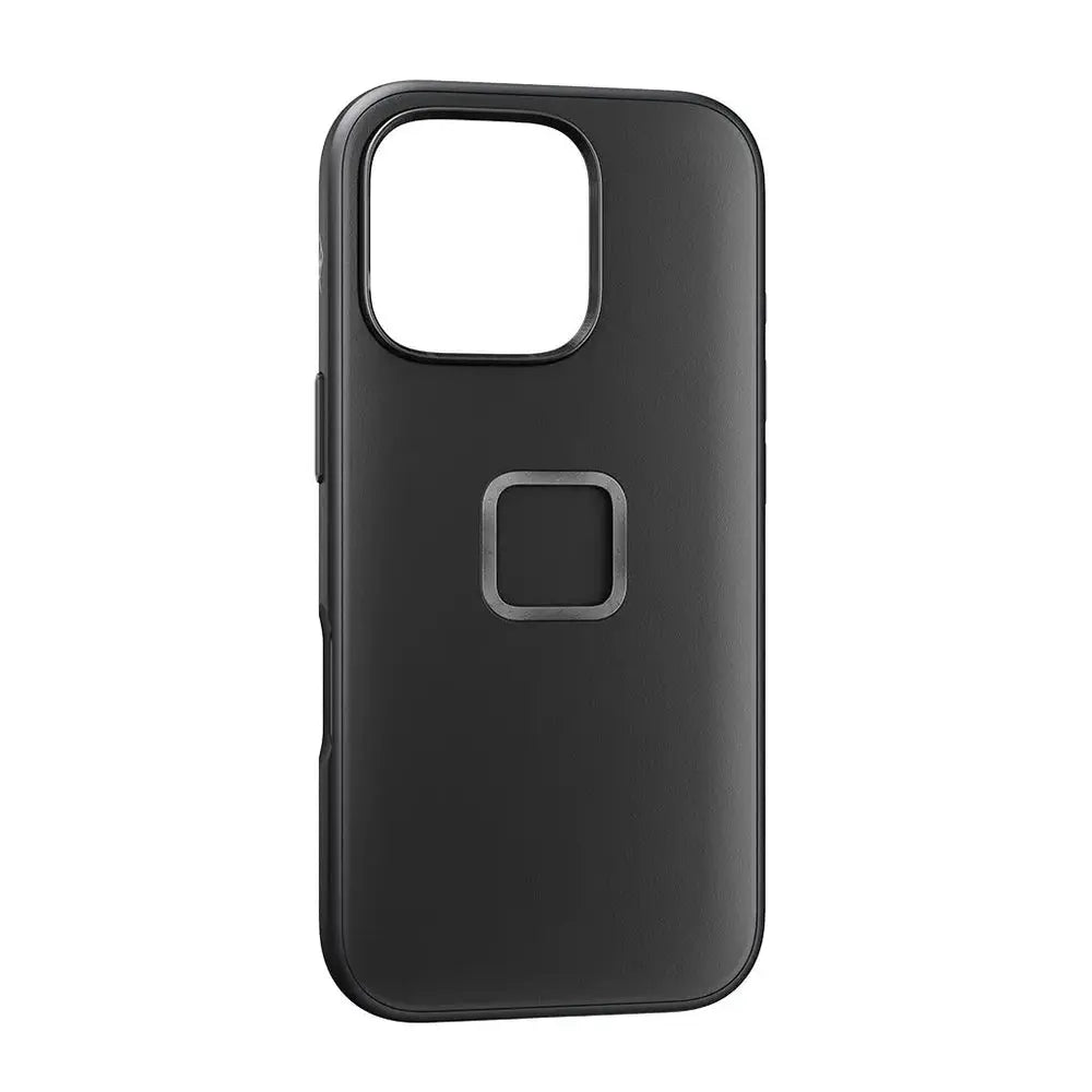 Peak Design Everyday Clarino Vegan Leather Case for iPhone 16 Pro – Everyday Clarino Case for iPhone 16 Pro Black angled view