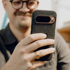 Peak Design Everyday Fabric Case for Google Pixel 9 Pro XL – Everyday Case for Google Pixel 9 Pro XL Charcoal lifestyle view
