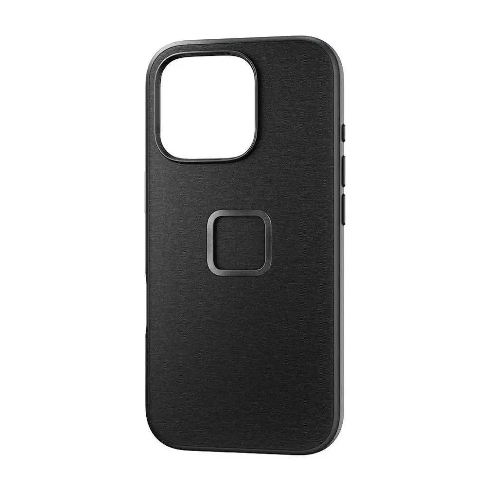 Peak Design Everyday Fabric Case for iPhone 16 Pro – Everyday Case for iPhone 16 Pro Charcoal angled product view