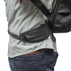 Peak Design Everyday Hip Belt v2 32-69 inch Stabilizer Strap – Black hip belt fitted on backpack