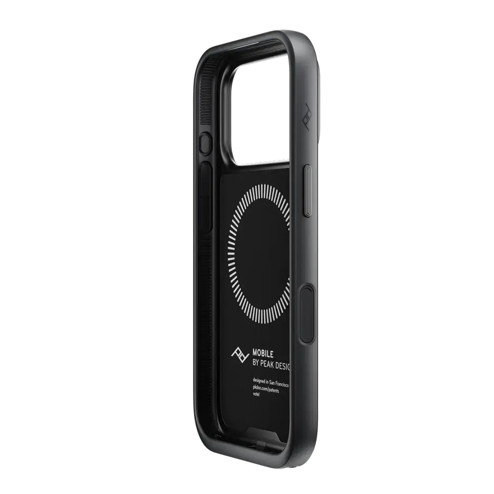 Peak Design Everyday Loop Case for iPhone 17 Pro Black angled view