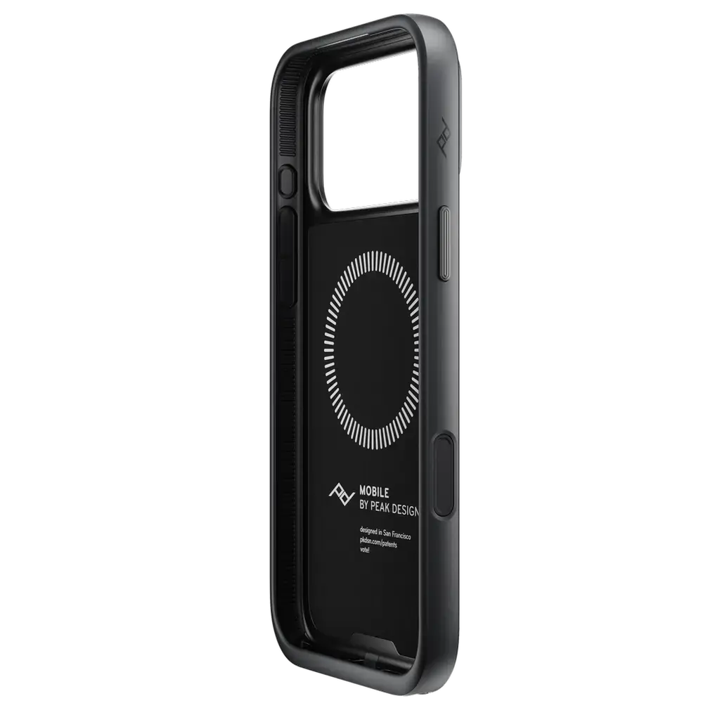 Peak Design Everyday Loop Case for iPhone 17 Pro Max Black angled view