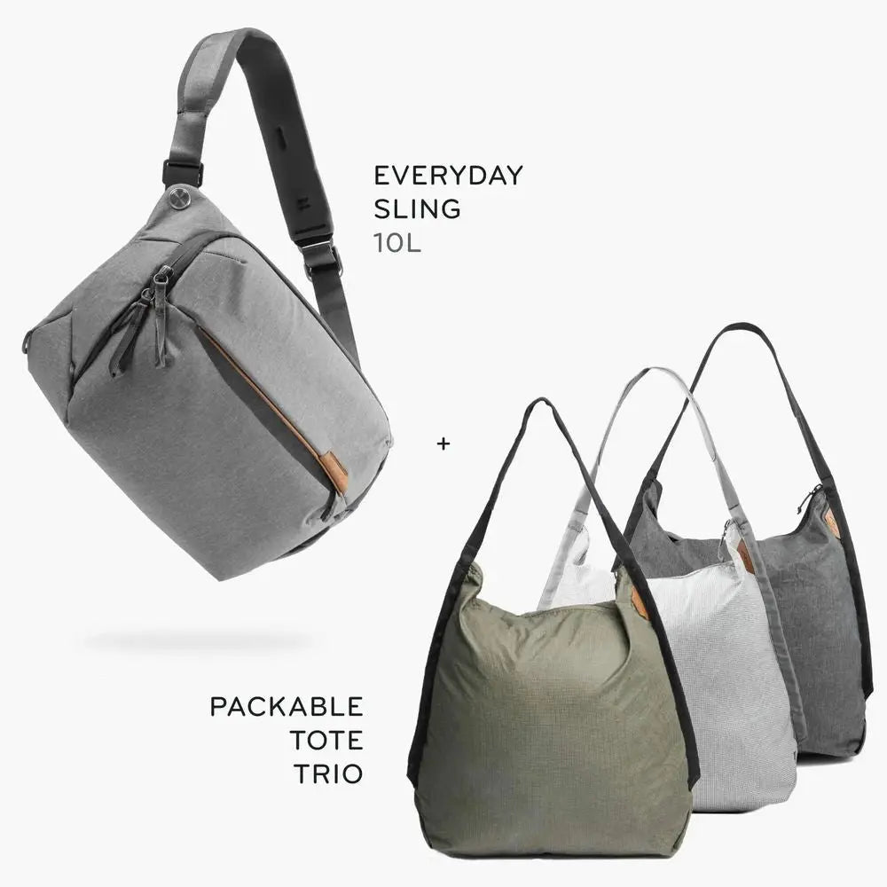Peak Design Everyday Sling 10L Crossbody Camera & Laptop Bag - Ash – Everyday Sling 10L Ash bundle product view