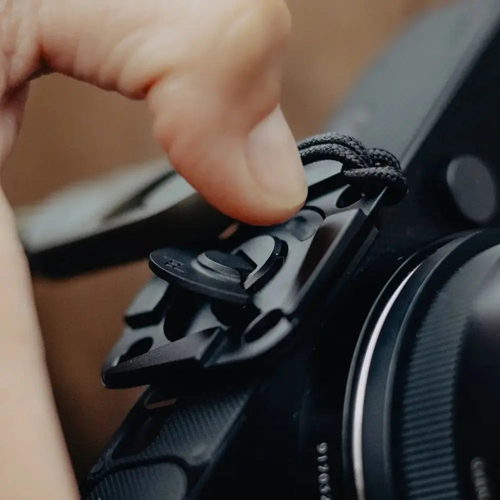 Peak Design Field Plate Arca & Manfrotto Compatible Quick Release Plate – Field Plate close-up on camera