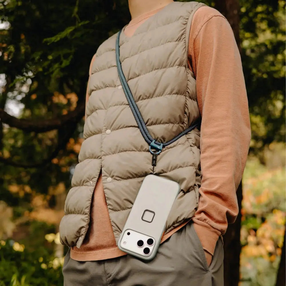 Peak Design Mobile Crossbody Multi-Strap worn crossbody with phone