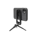 Peak Design Mobile Tripod Magnetic Phone Stand - Black – Mobile Tripod holding a phone in landscape mode on white background
