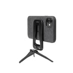 Peak Design Mobile Tripod Magnetic Phone Stand - Black – Mobile Tripod holding a phone in landscape mode on white background