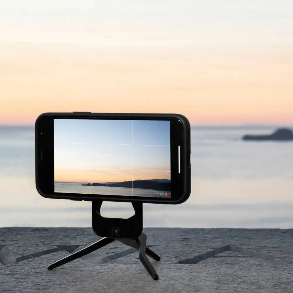 Peak Design Mobile Tripod Magnetic Phone Stand - Black – Mobile Tripod detail view with phone