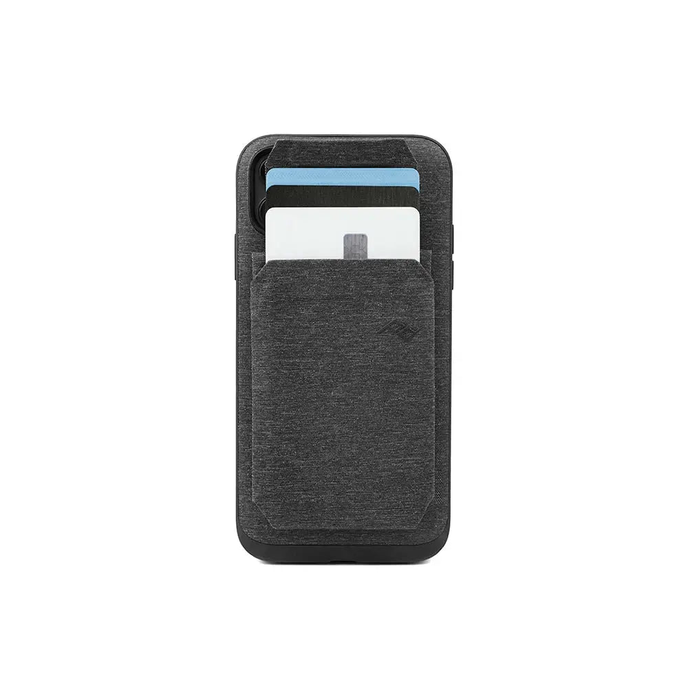 Peak Design Mobile Wallet Slim Magnetic Cardholder – Mobile Slim Wallet Charcoal front view with cards