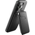 Peak Design Mobile Wallet Stand SlimLink Magnetic Cardholder – Mobile Wallet Stand Charcoal attached to smartphone
