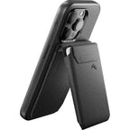 Peak Design Mobile Wallet Stand SlimLink Magnetic Cardholder – Mobile Wallet Stand Charcoal attached to smartphone