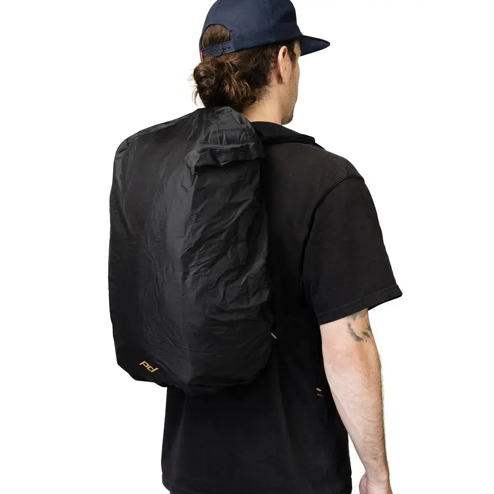 Peak Design Outdoor Backpack Rain Fly Cover 15L-20L - Black – Outdoor Backpack Rain Fly 15L-20L Black installed on backpack