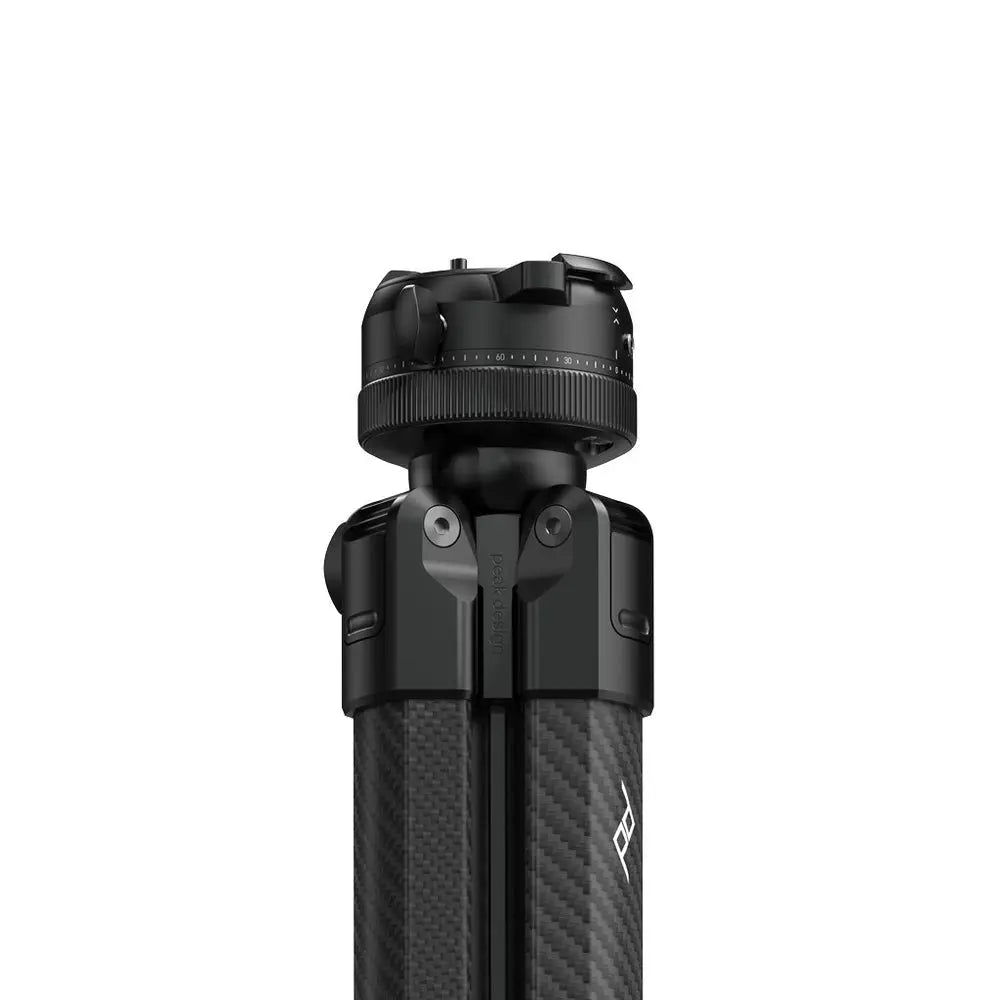 Peak Design Pro Lite Tripod Black – compact ball head and carbon leg detail