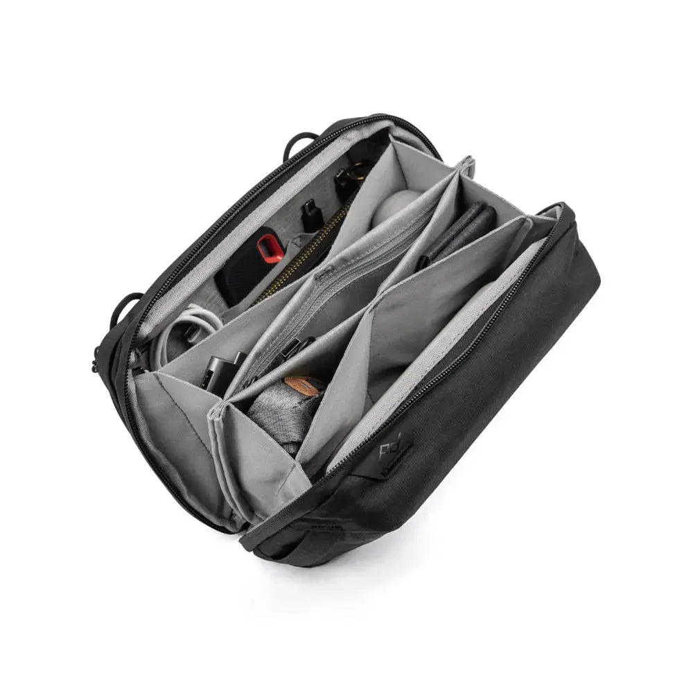 Peak Design Tech Pouch Cable & Accessory Organizer – Tech Pouch Black open organizer view