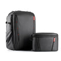 PGYTECH OneMo 2 25L Space Black P-CB-110 front view with shoulder bag