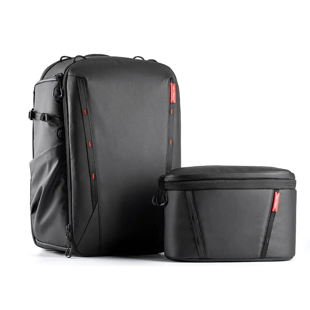 PGYTECH OneMo 2 25L Space Black P-CB-110 front view with shoulder bag