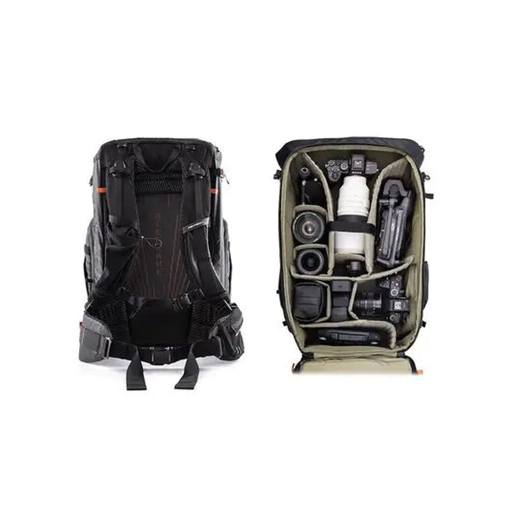 PGYTECH OnePro Focux 35L Space Black backpack open interior view