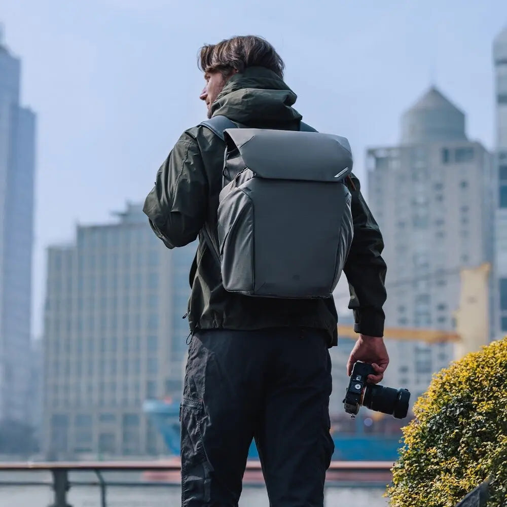 PGYTECH OneGo 2 25L Matte Black camera backpack in use