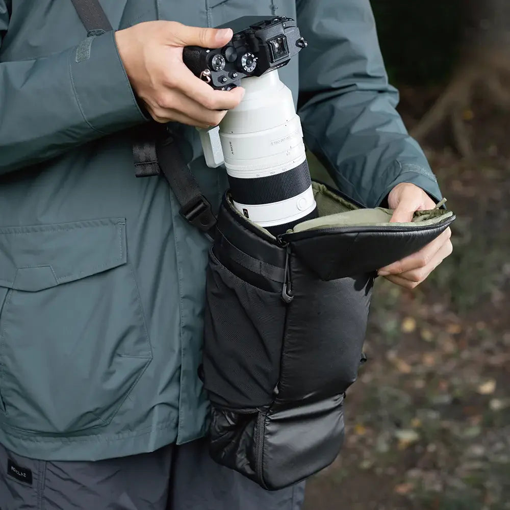 PGYTECH Camera Top Loader P-CB-257 with camera and 70-200mm lens