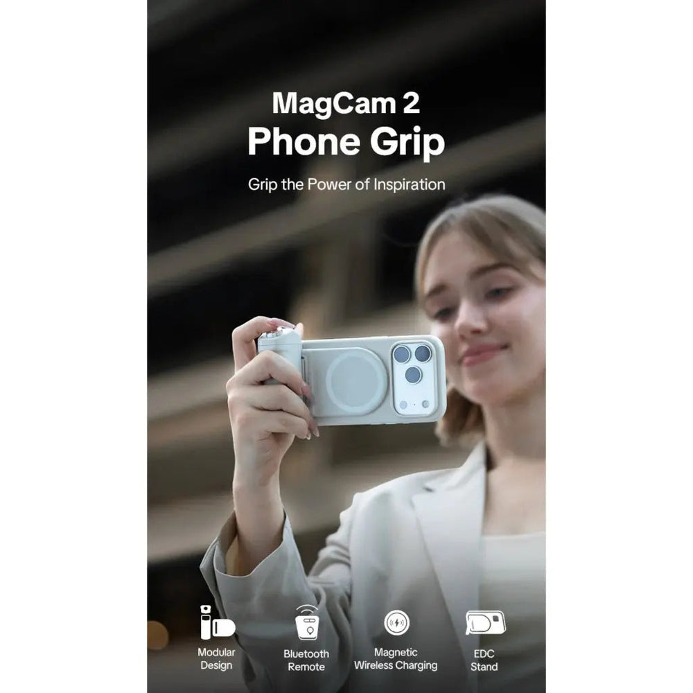 PGYTECH MagCam 2 Phone Grip Misty Gray P-PG-082 in use