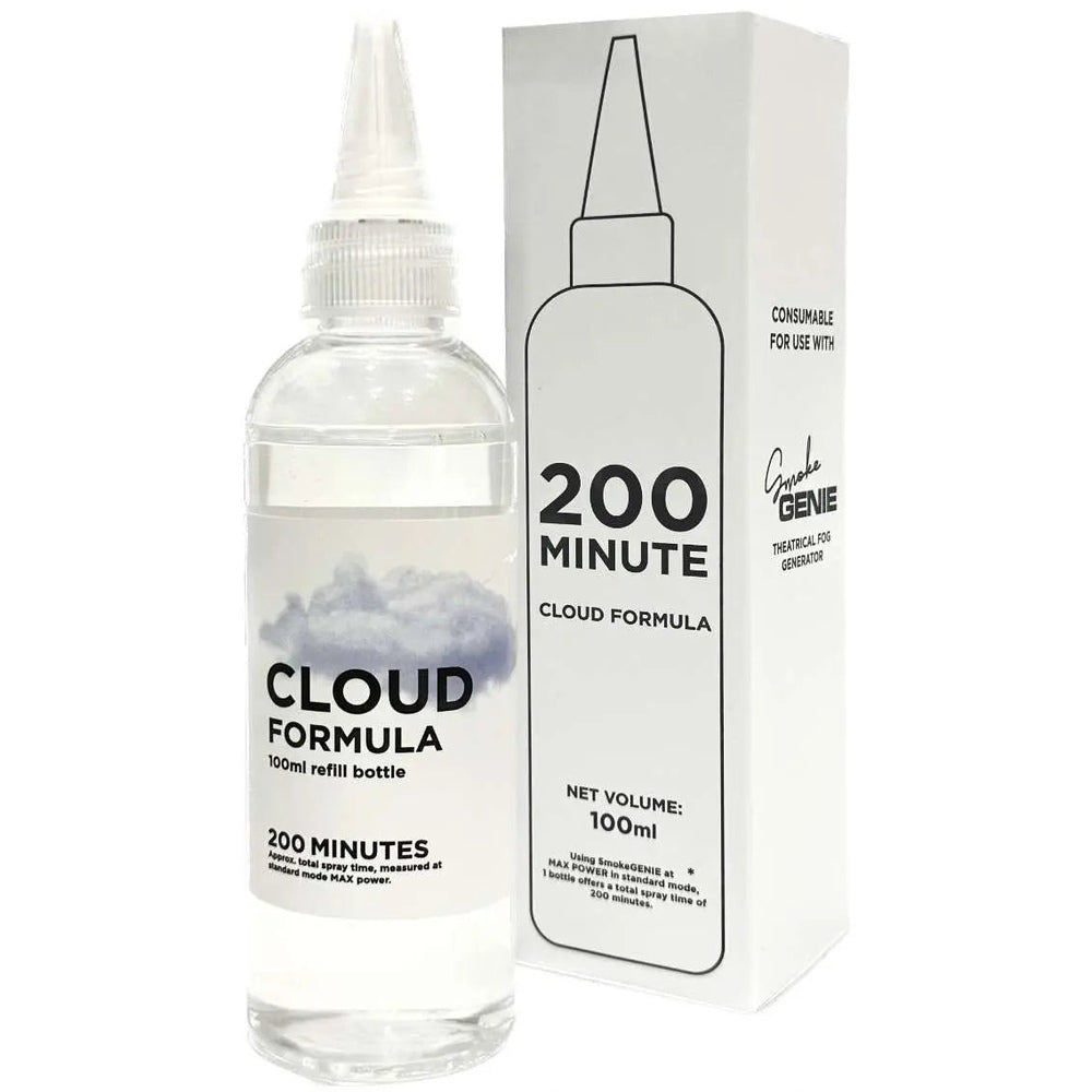 PMI Cloud Formula 100ml fog refill bottle and retail box for SmokeNINJA and SmokeGENIE