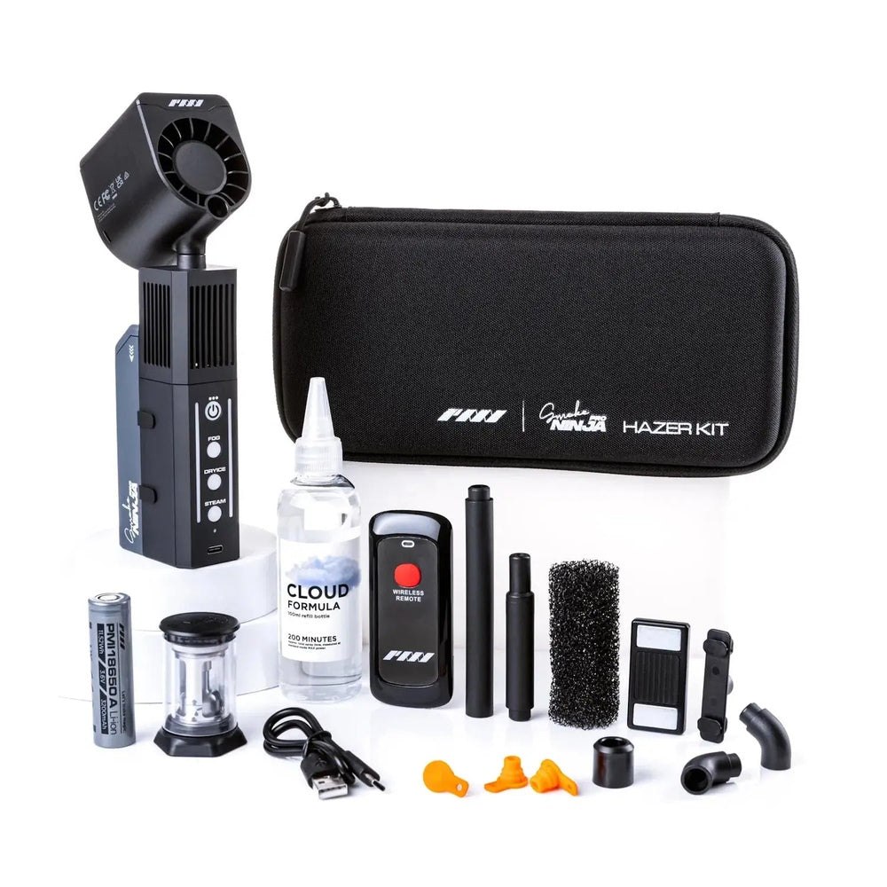 PMI SmokeNINJA PRO Hazer Kit with machine, haze nozzle, case and accessories