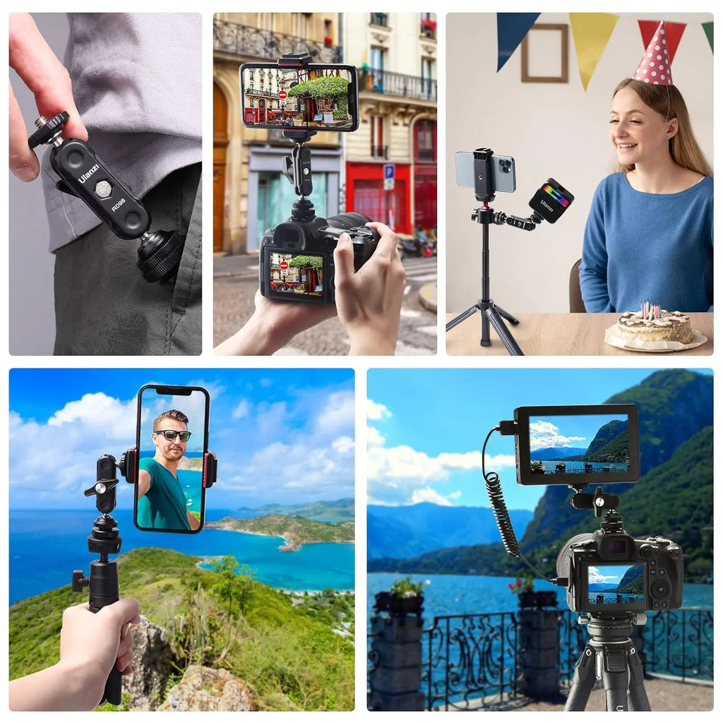 R098 Cold Shoe Monitor Mount with Dual Ball Head Ulanzi