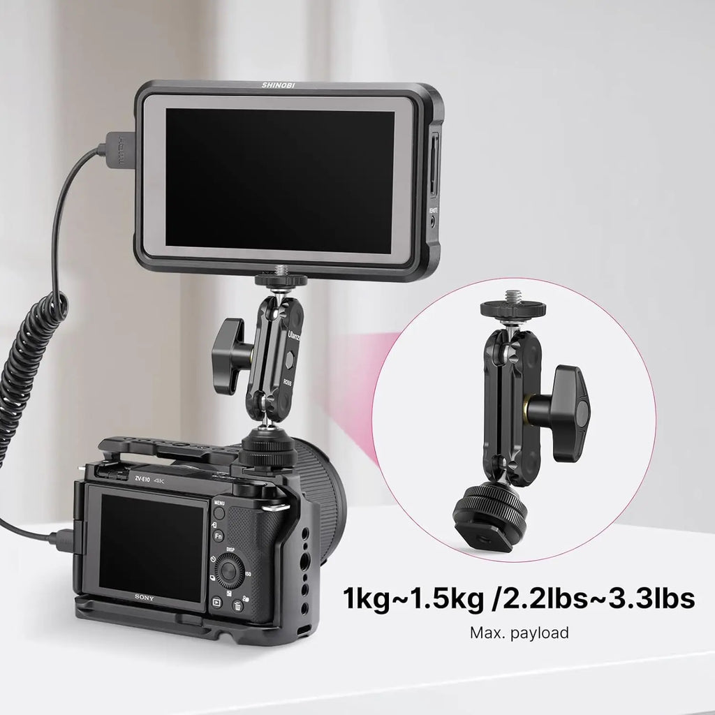 R098 Cold Shoe Monitor Mount with Dual Ball Head Ulanzi