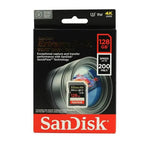 SanDisk Extreme PRO 128GB SDXC UHS-I 200MB/s retail packaging