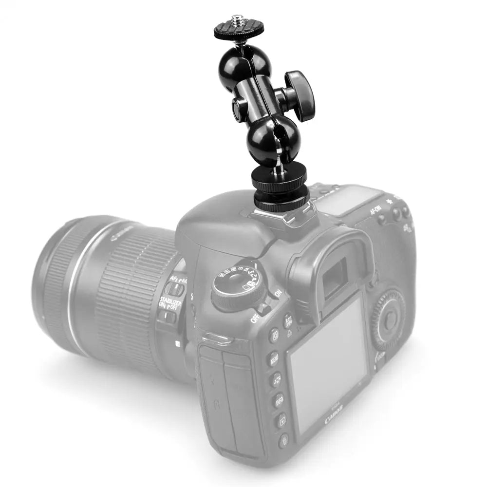 SmallRig 1135 Double Ballhead Mount installed on a camera hot shoe