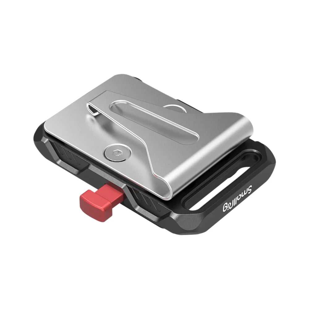 SmallRig 2990 Mini V-Lock Battery Plate with belt clip detail