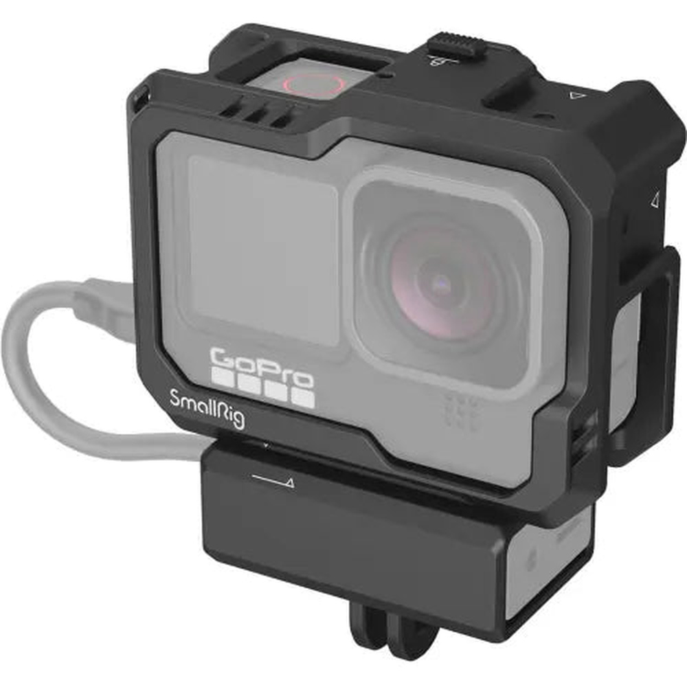 SmallRig 3083C protective cage mounted on a GoPro HERO action camera