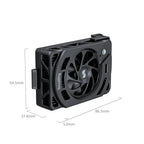 SmallRig 5063 external TEC camera cooling fan, alternate angle showing snap-on design