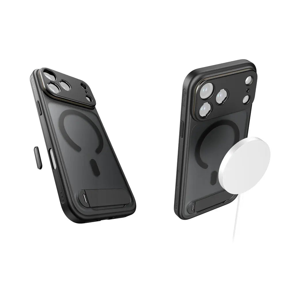 SmallRig 5551 black iPhone 17 Pro Max FilMov photography case showing magnetic accessory support and kickstand